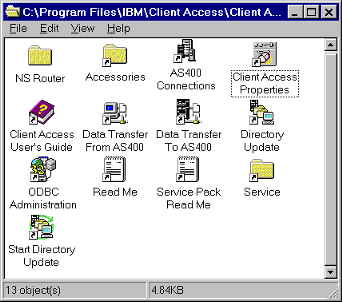  Figure 1. Client Access/400 Menu 